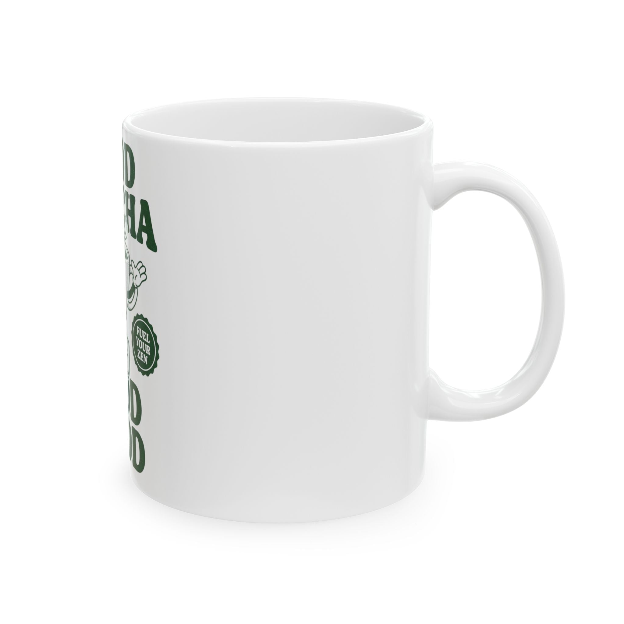 "Good Matcha Good Mood" Ceramic Tea Cup (11oz & 15oz)