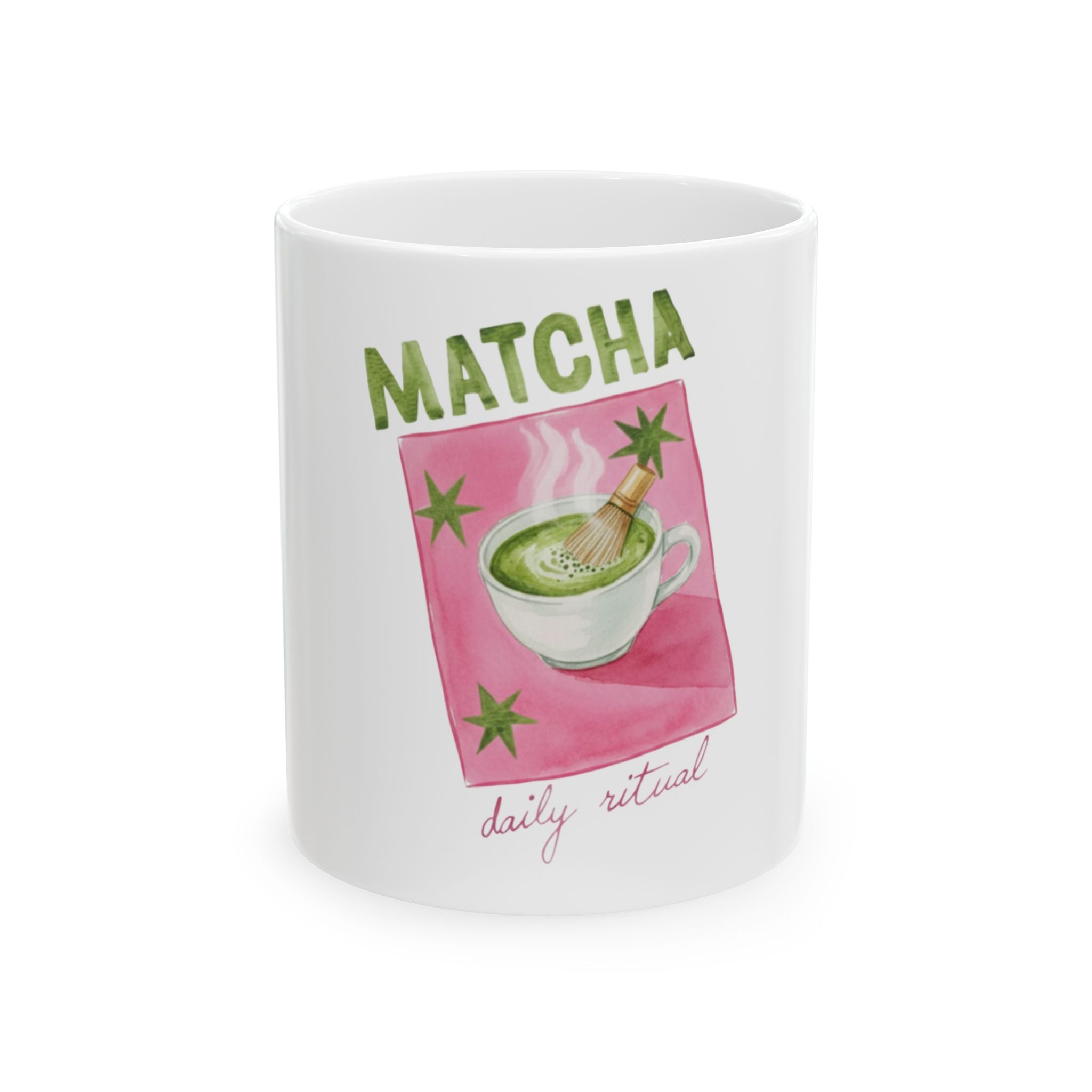 "Matcha Daily Ritual" Ceramic Coffee Tea Cup