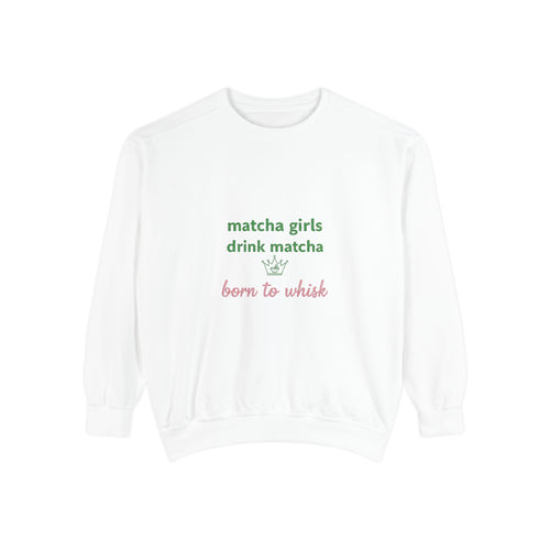 "born to whisk" Cozy Tea Lover Crewneck