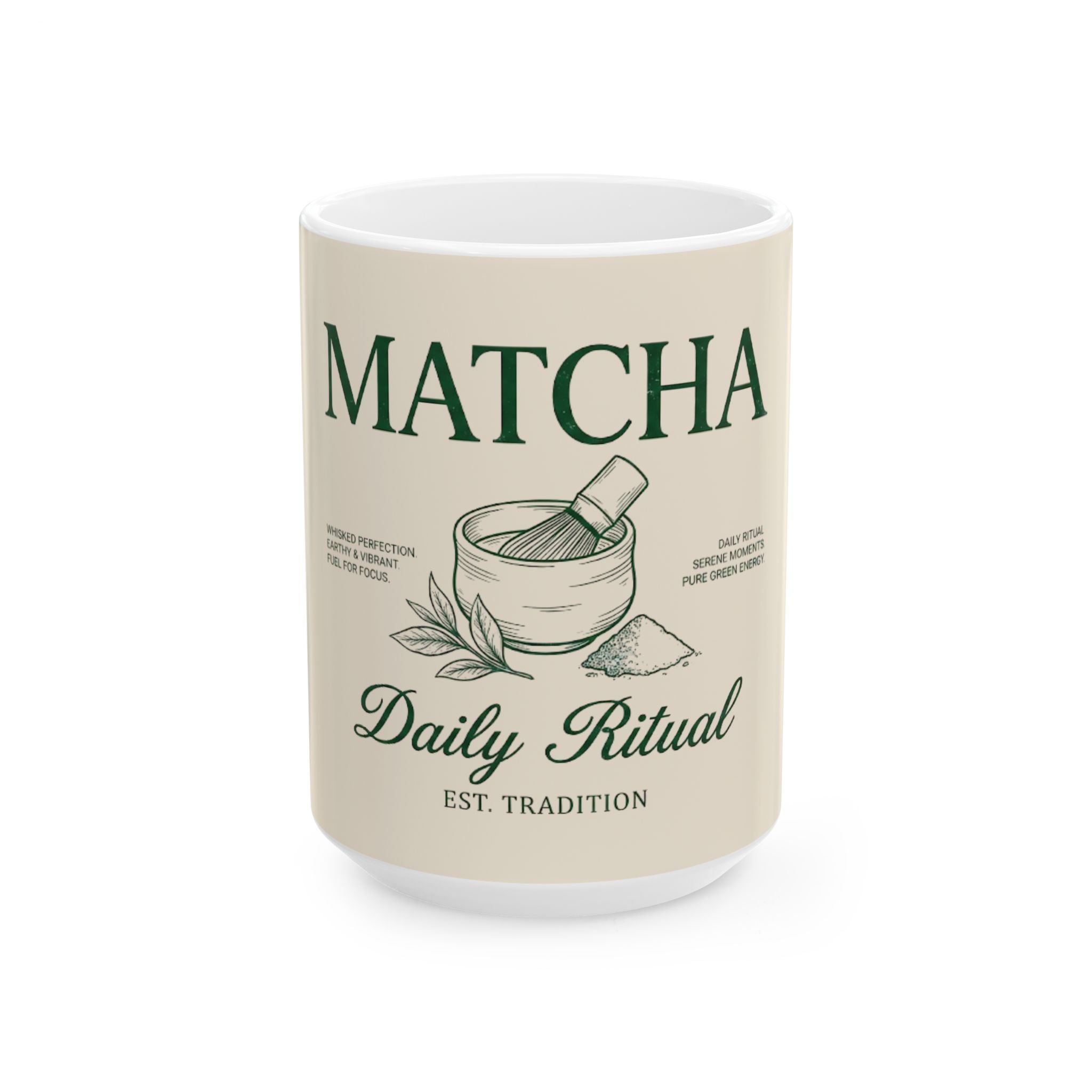 'Matcha Daily Ritual' 11oz/15oz Tea Cup