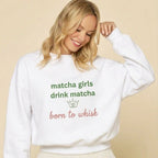 "born to whisk" Cozy Tea Lover Crewneck