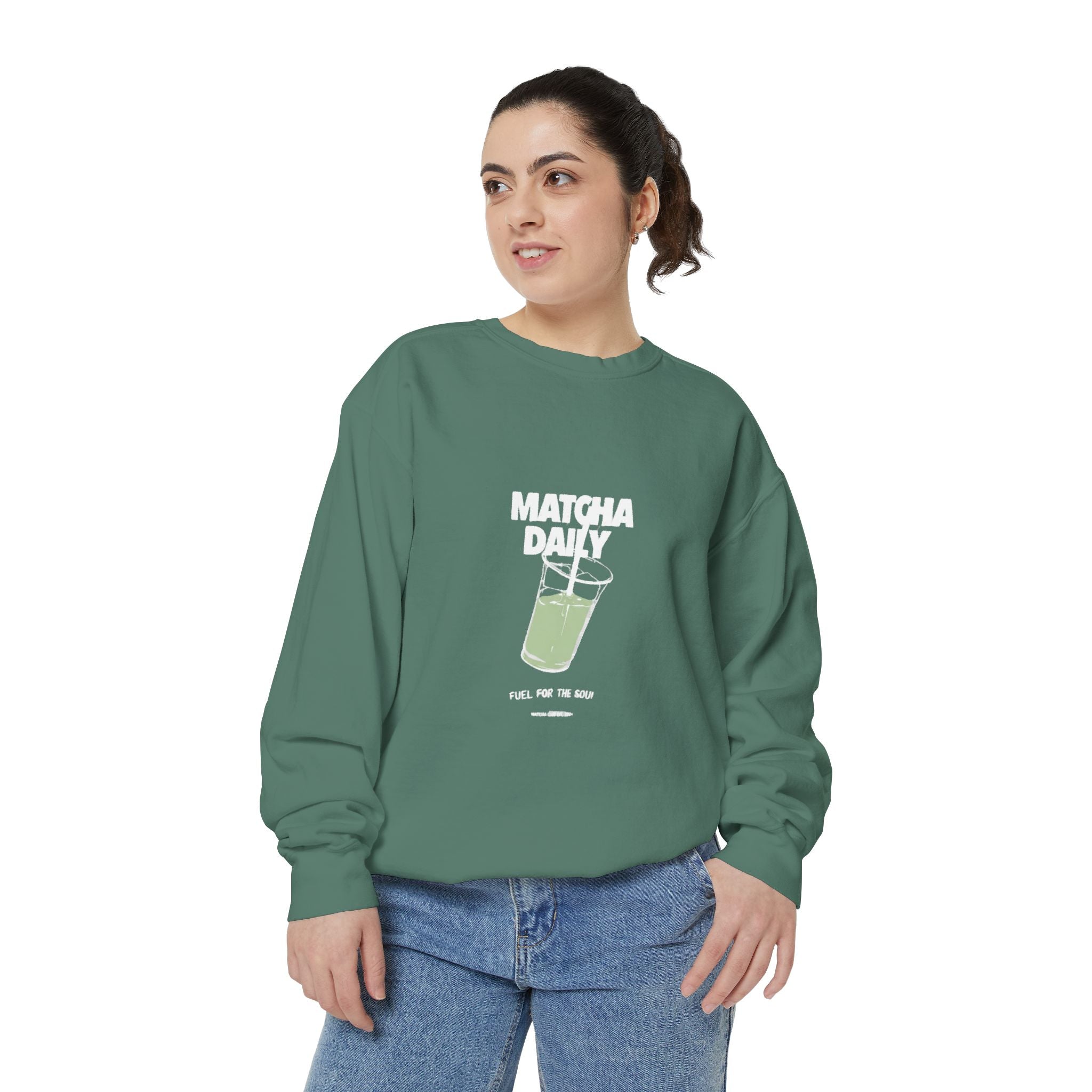 "Matcha Daily" Graphic Crewneck for Tea Lovers