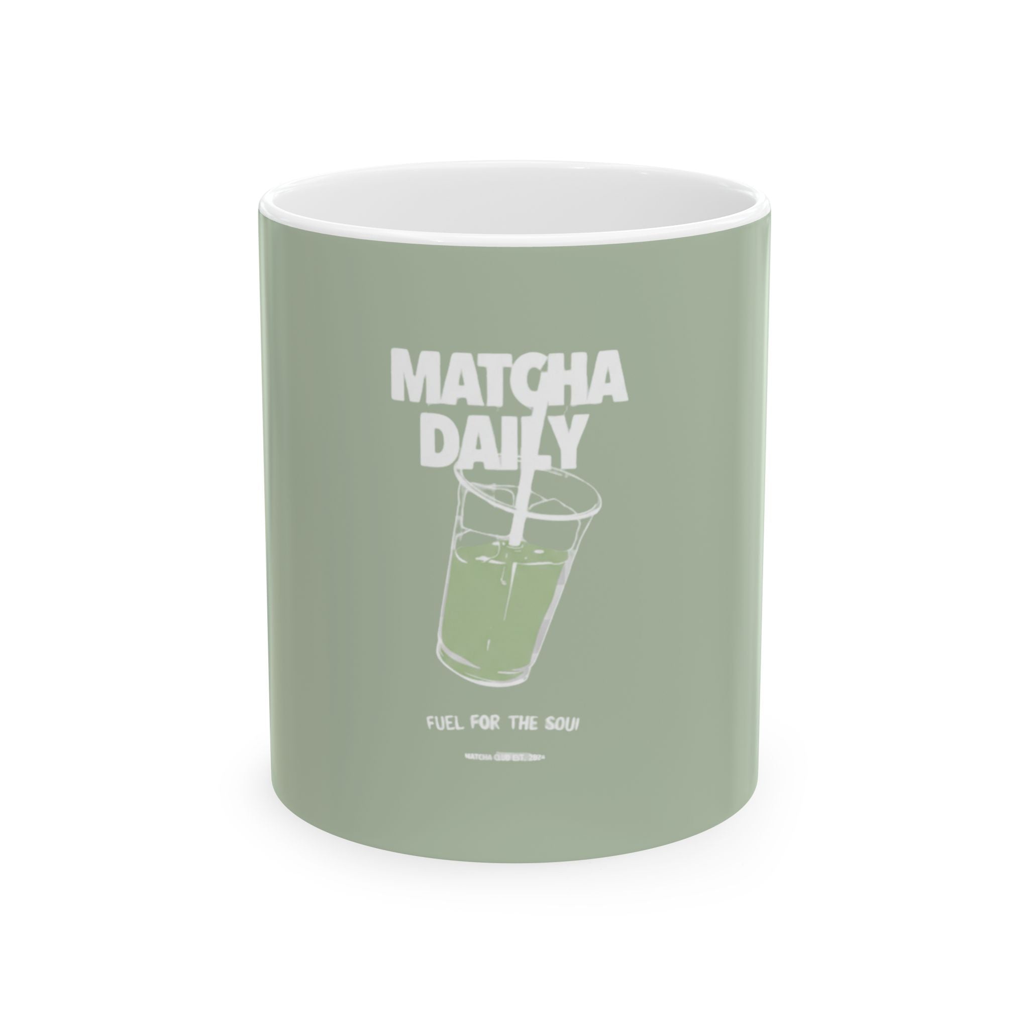 'Matcha Daily' Green Tea Cup (11oz & 15oz)