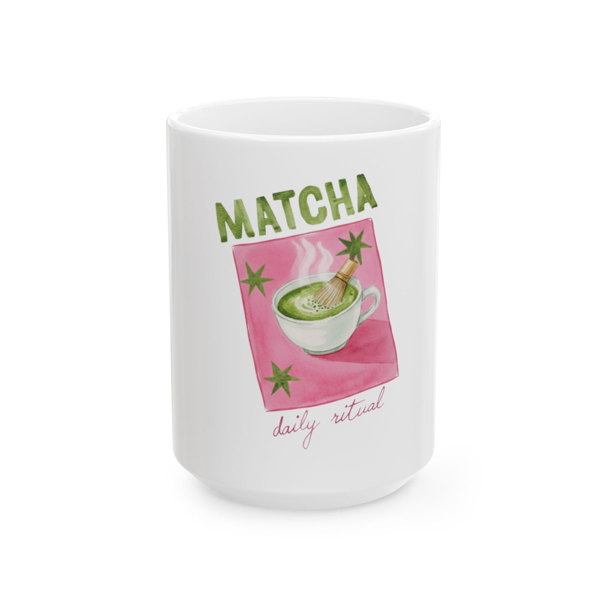 "Matcha Daily Ritual" Ceramic Coffee Tea Cup