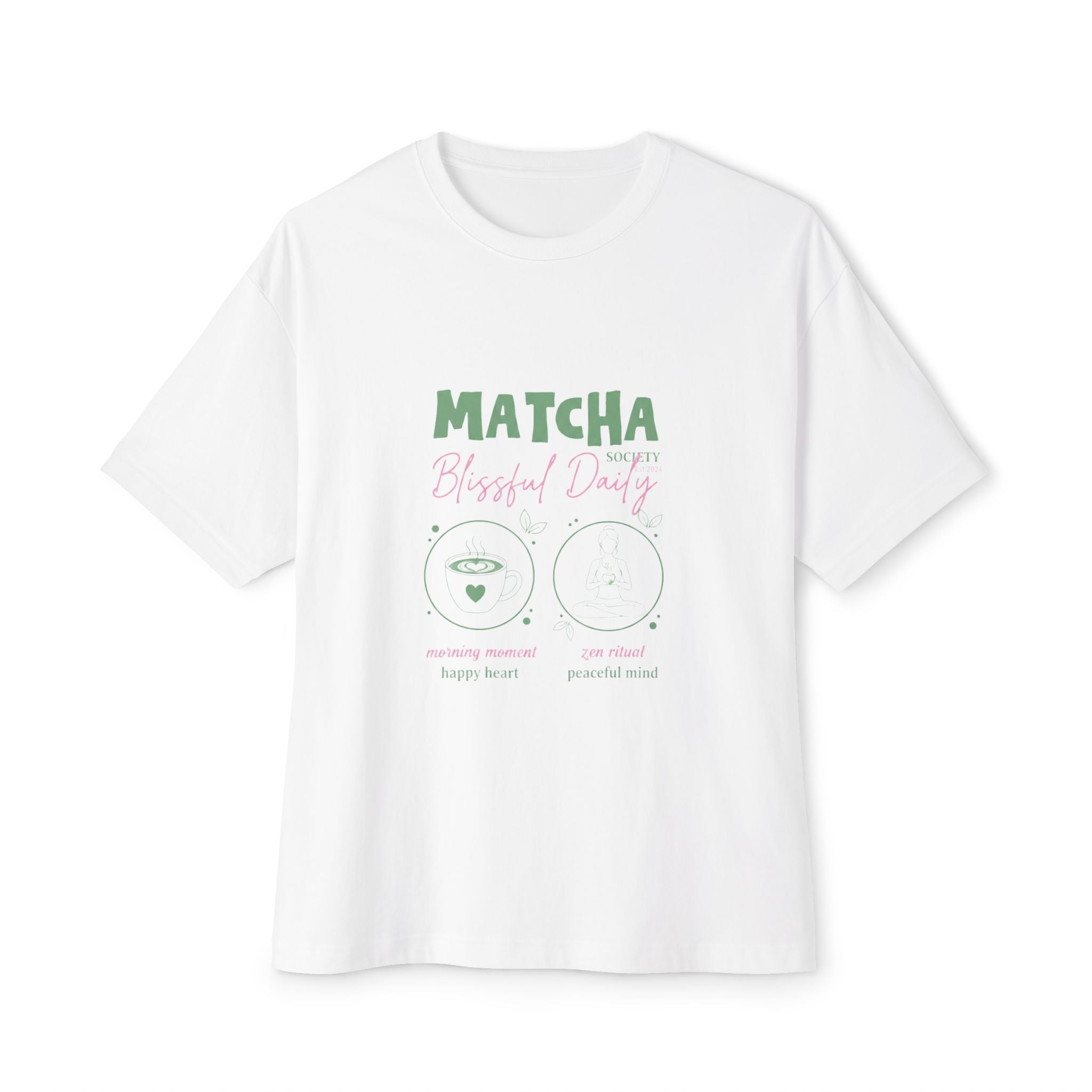 'Matcha' Illustrated Tea Diagram Oversized T-Shirt