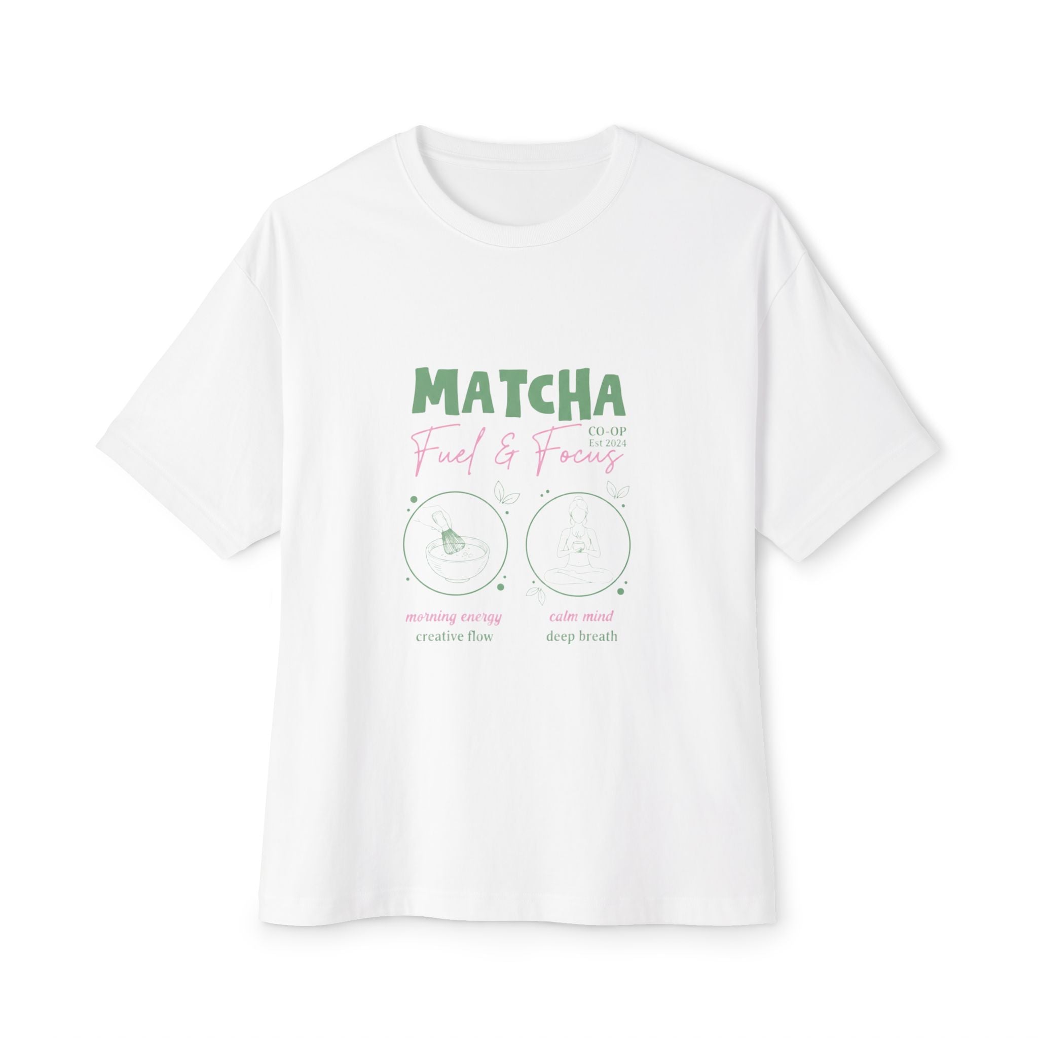 Funny Matcha Facts Oversized Boxy T-Shirt