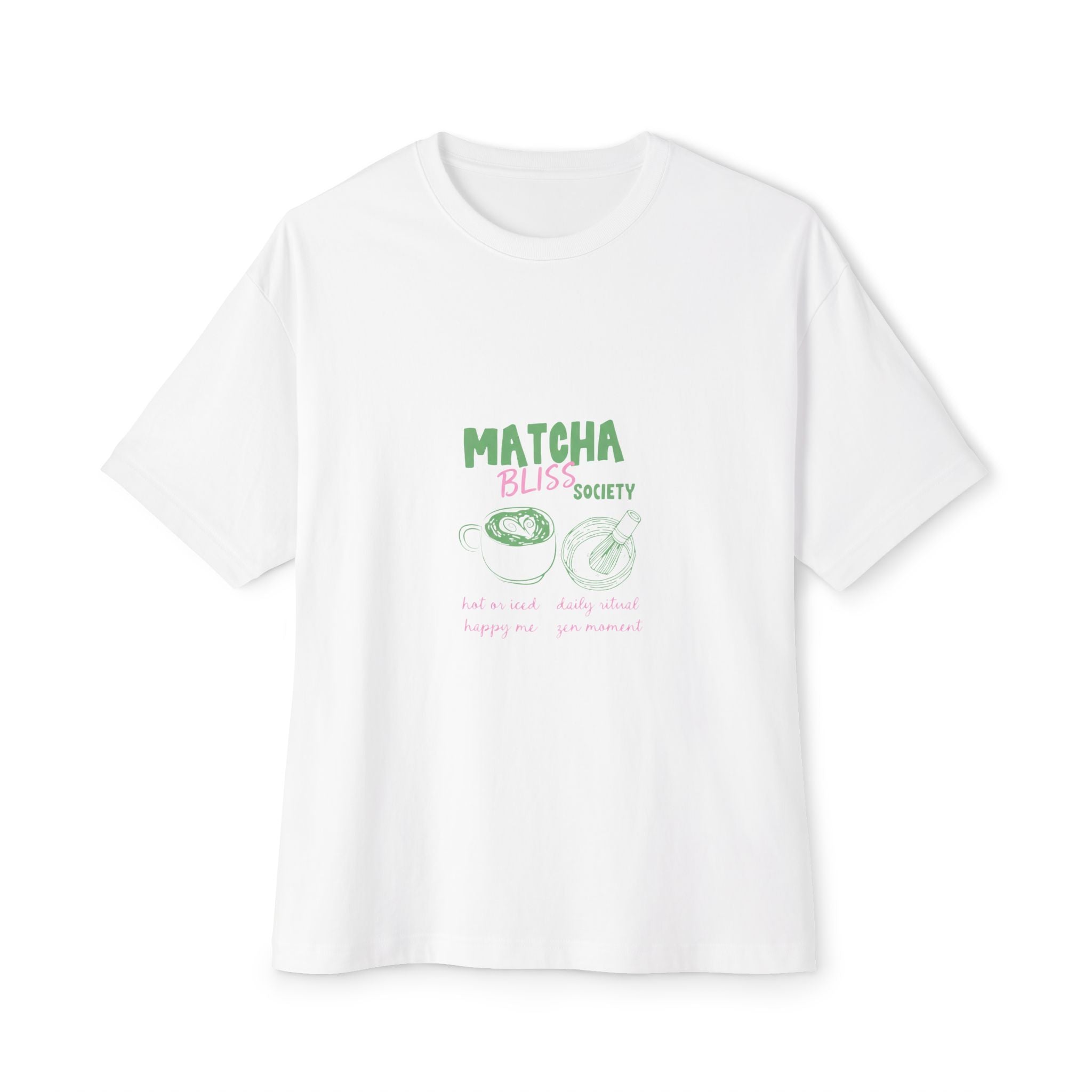 Cute Green Tea Graphic Boxy T-Shirt