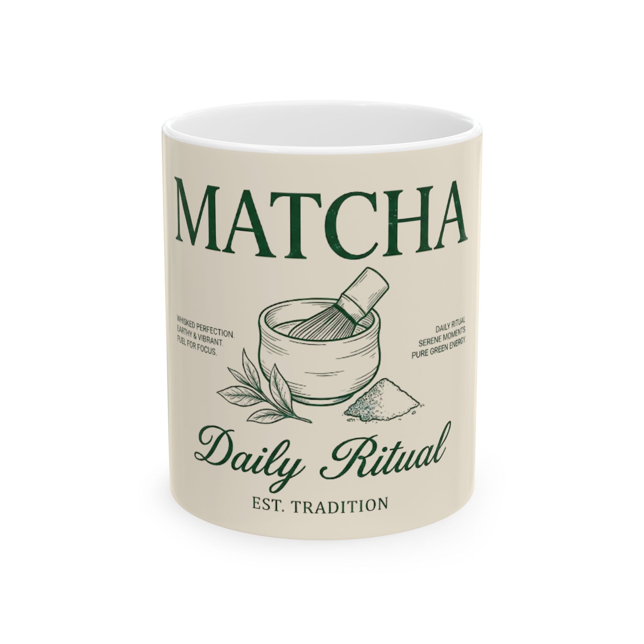 'Matcha Daily Ritual' 11oz/15oz Tea Cup