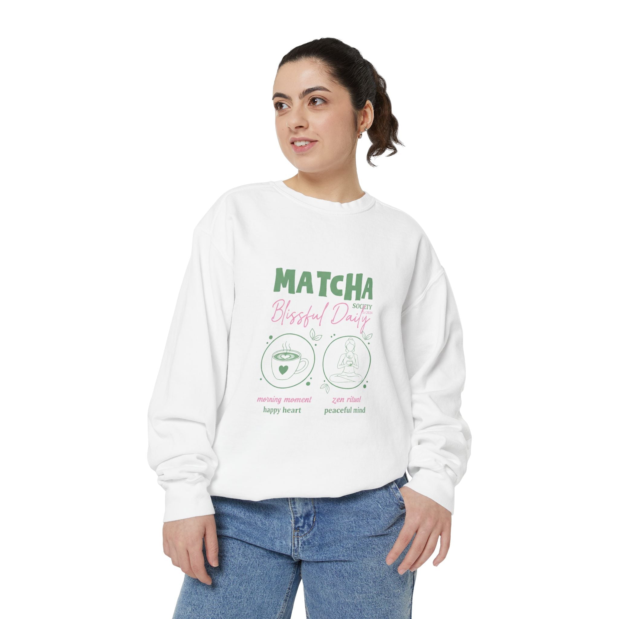 "Matcha Blissful Days" Graphic Crewneck